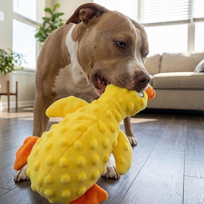 Calming Duck for Dogs, Interactive Squeaky Dog Chew Toy with Built-in Squeaker, Stuffed Duck Dog Squeaky Toy to Keep Them Busy for Small, Medium & Large Dogs Cats