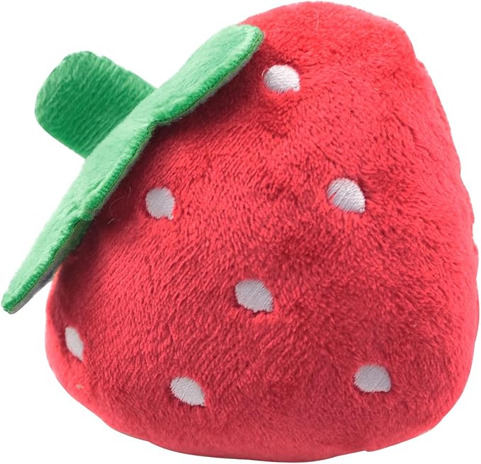 LQ Industrial Exquisitely Crafted Plush Strawberry Toy Pet Supplies Suitable for Pet Chew Scratch Play with