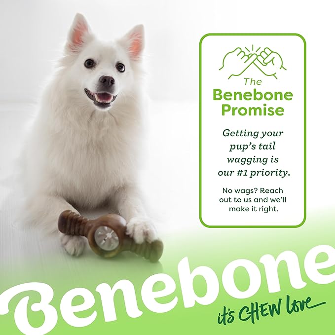 Benebone Pawplexer Interactive Treat Dispensing Tough Dog Puzzle Chew Toy, Made in USA, Medium, Real Bacon Flavor
