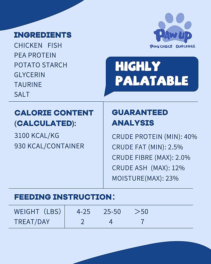 PAWUP Dog Treats Chicken & Fish, High in Protein and Omega-3, for Large Small Dogs, 10.5 oz