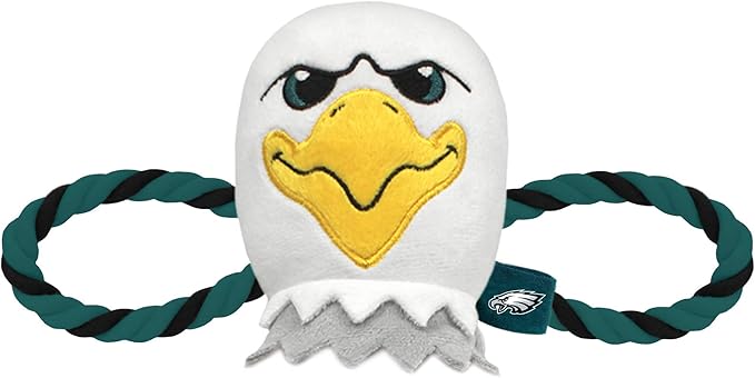 Pets First NFL Mascot Toy for Dogs & Cats. Cute & Entertaining Face with Heavy-Duty Ropes & Chewy 7" Toy with Inner Squeaker
