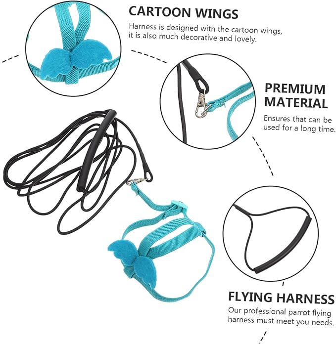 balacoo 2pcs Portable Parrot Wear-Resistant Bird Leash for Outdoor Flying and Training for Parrots Parakeets Chickens Bird Accessory for Safe Adventures