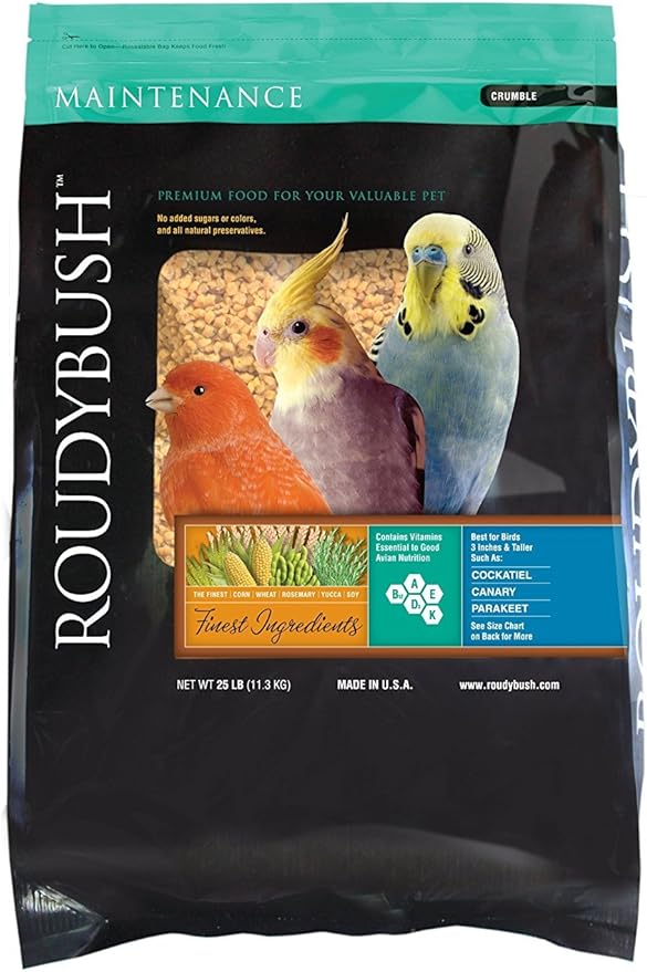RoudyBush Daily Maintenance, Crumbles Bird Food, 25-Pound