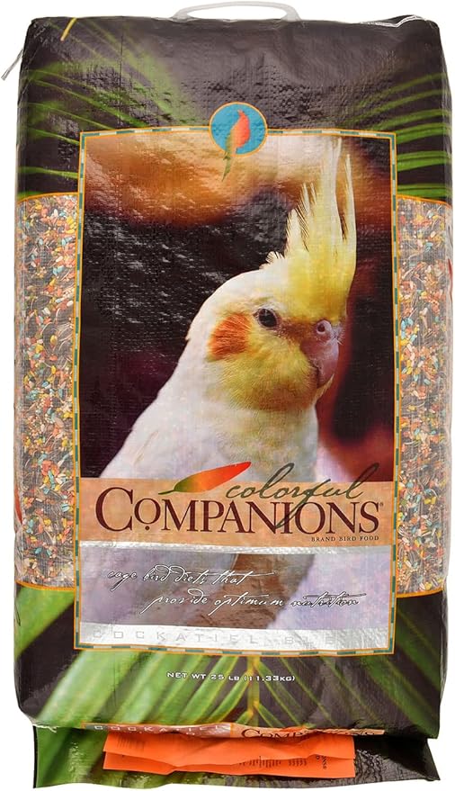 Colorful Companions | Cockatiel Bird Food Blend | Nutritionally Complete | Premium Grains and Seeds | 25 Pound (25 lb.) Bag