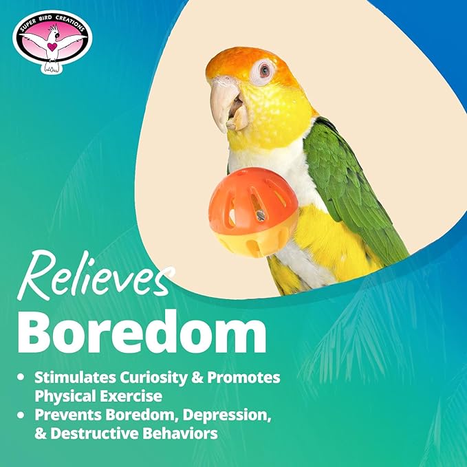 Super Bird Creations SB1055 Birdie Balls Bird Foot Toy, Medium Bird Size, 2" Diameter (4 Pack)