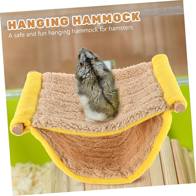 Unomor Small Animal Hammock Dual Layer Hanging Sleeping Nest Soft Plush Bed for Hamsters Parakeets and Birds Cage Accessory