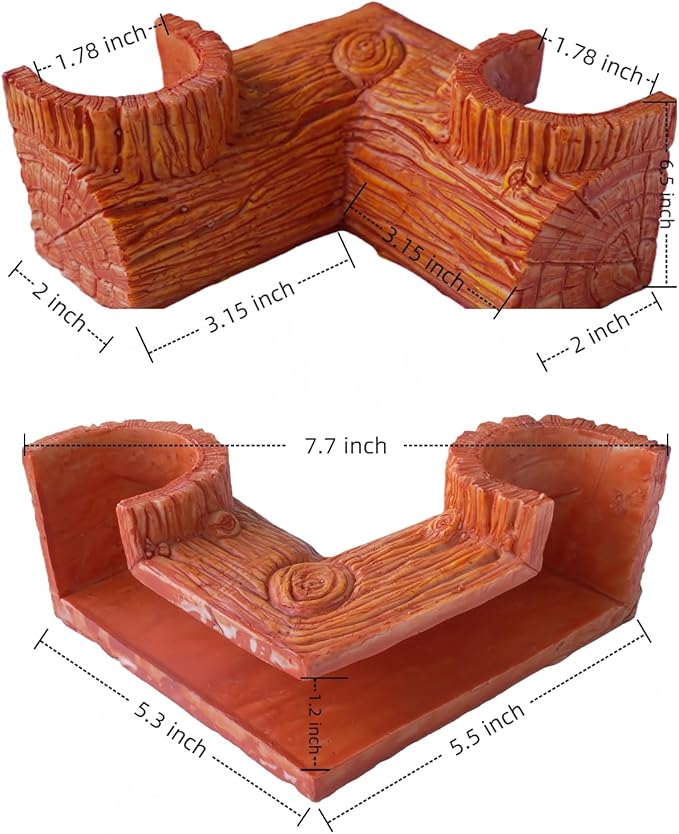 Aquarium Cave Corner Decoration, Natural Wood-Like Fish Tank Cave Hideout for Aquarium