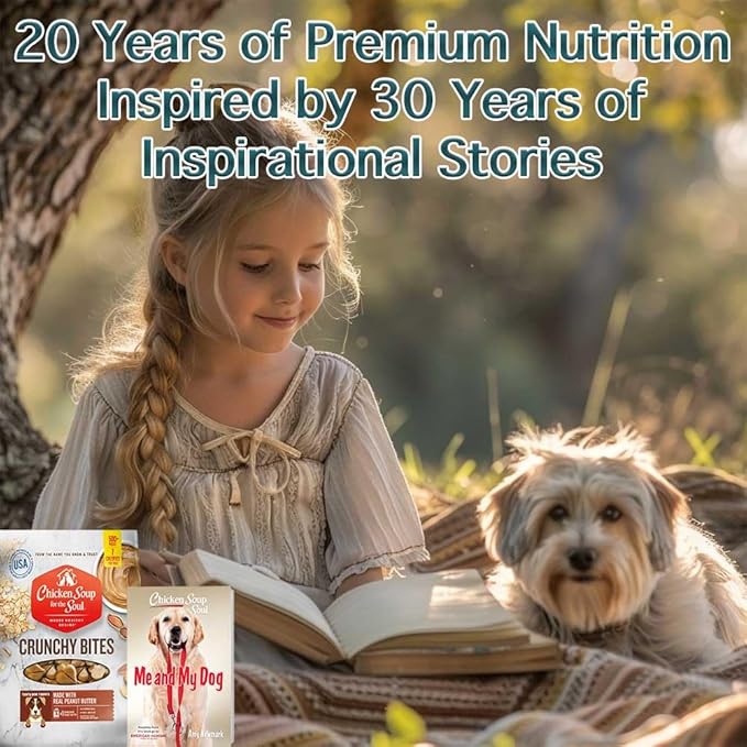 Chicken Soup for The Soul All Natural Premium Crunchy Bites Dog Treats, Real Peanut Butter First Ingredient, No by-Products, Artificial Colors, Flavors or Preservatives, Peanut Butter, 32oz