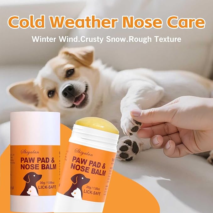 Lick-Safe Dog&Cat Paw & Nose Balm Stick - Soothing Moisturizer for Dry, Cracked Paws & Snout, Natural Pet Healing Balm with Shea Butter, Portable Stick for Dogs & Cats, 1.06 oz (1)