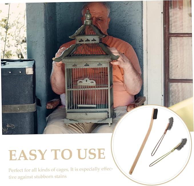 SUPVOX 3pcs Handle Bird Cage Cleaning for Efficient Cleaning of Bird Cages for Parrots Space-Saving Design Hanging