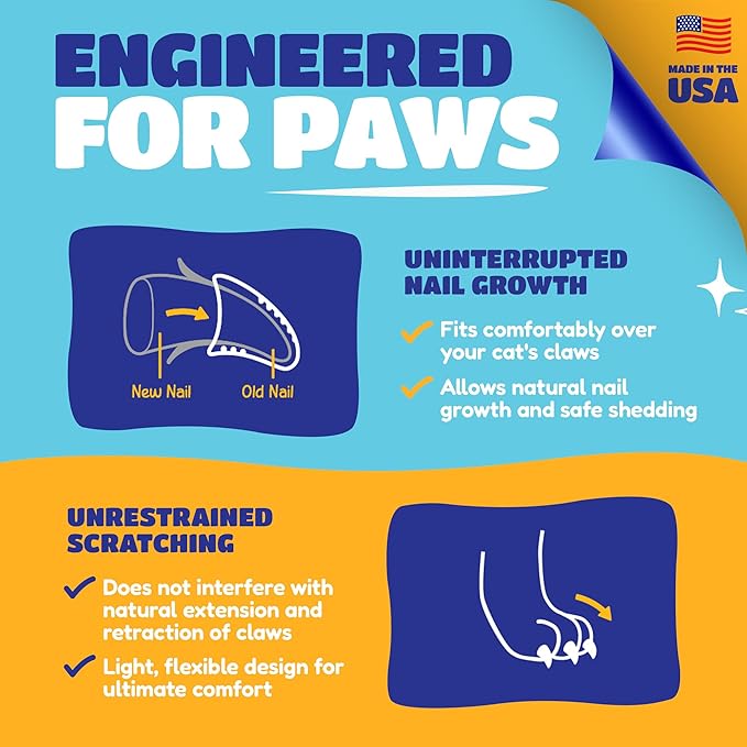 Soft Claws Cat Nail Caps for Small Cats – (40 Caps, Pink and Green) - Made in USA - Veterinarian-Developed | Protects Furniture & Skin - Easy to Apply, Long-Lasting Anti-Scratch Soft Cat Claw Covers