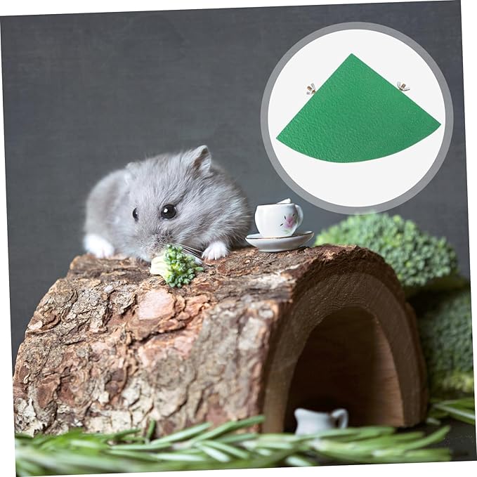 Fan Shape Frosted Wooden Pet Cage Platform for Small Animals Decoration for Hamsters Parrots Squirrels and Gerbils Durable Chew Design Random Color