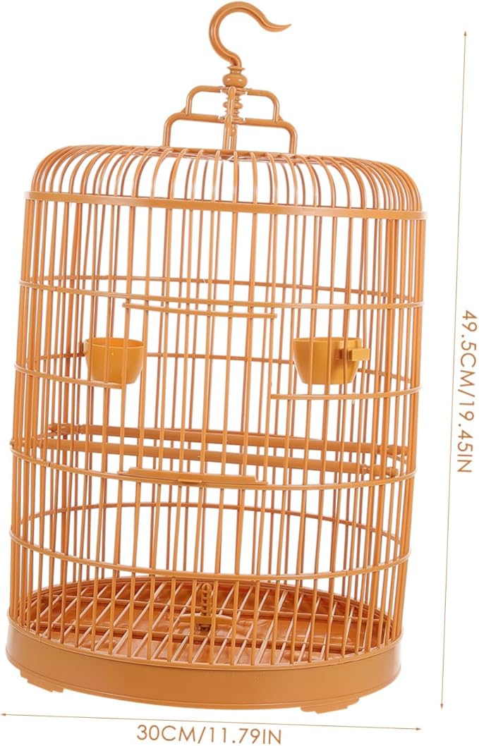 VICASKY Plastic Hanging Bird Cage for Small Birds and Parakeets Durable Round Shape Door Spacious Design for Pet Safety and Comfort Stylish Cage Decoration for Finches and Lovebirds