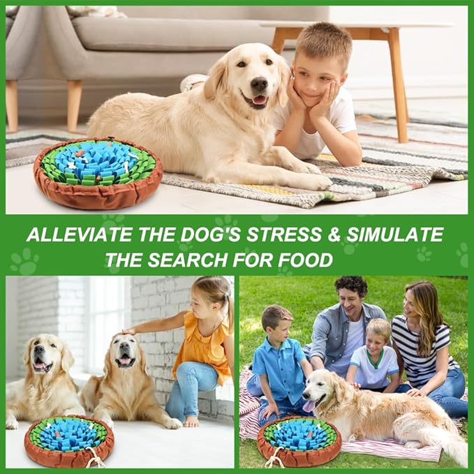SZEE Snuffle Mat for Dogs, Adjustable Sniffing Mat for Smell Training and Slow Eating, Dog Snuffle Pad for Mental Stimulation and Enrichment, Interactive Toys for Pets (Blue and Green)