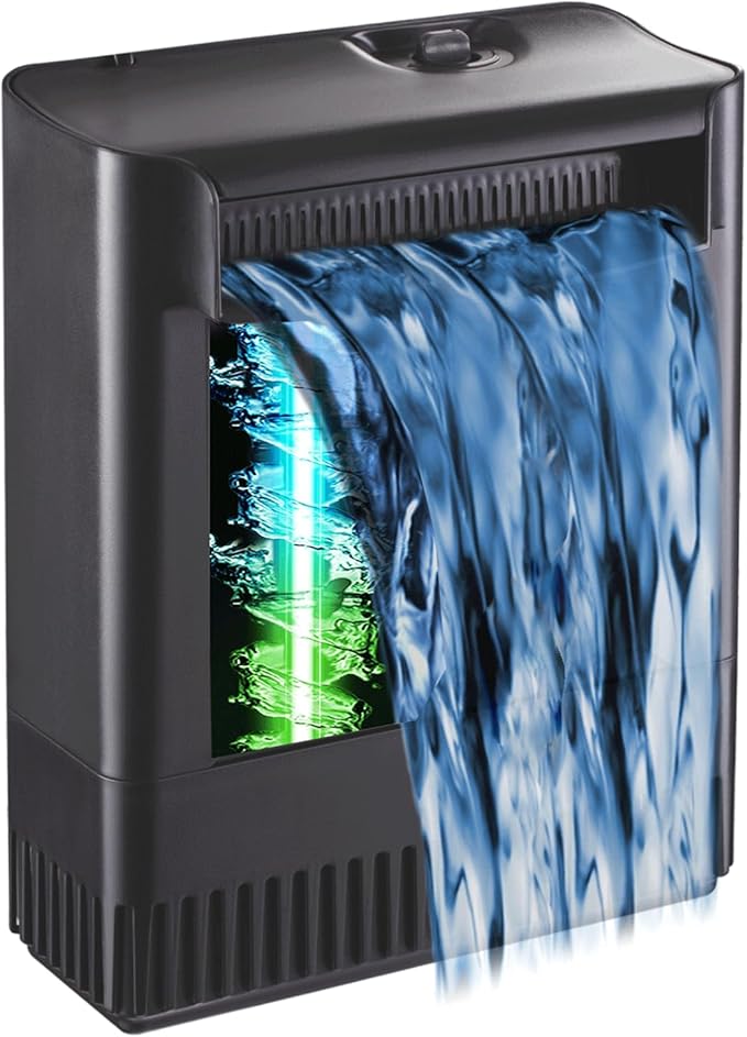Large Powerful Turtle Tank Filter U V-ery for 40-155 Gallon Tank, Low Water Filter Turtle Water Filter for Amphibians Fresh Saltwater Cloudy Green Water Crystal Clear with Turtle Tank Deodorization
