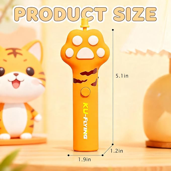 Cat & Small Dog Disc Launcher Toy, Rechargeable Flying Spinner Fetch Interactive Pet Toy with LED Lights, Adjustable Launch Control for Indoor Outdoor Play (Yellow)