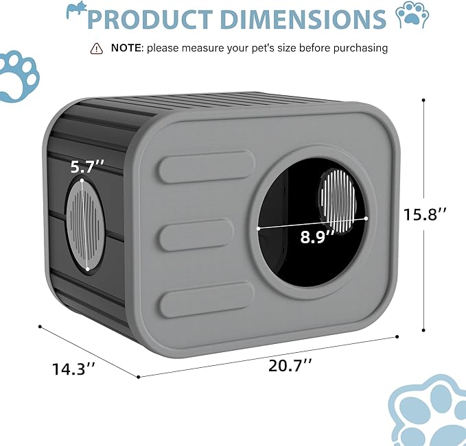 Feral Outdoor Cat House Weatherproof, Insualted Cat Houses for Outdoor Indoor Cats with Camera-Shaped Design, Sturdy Resin Outside Cat Shelter, Easy to Assemble