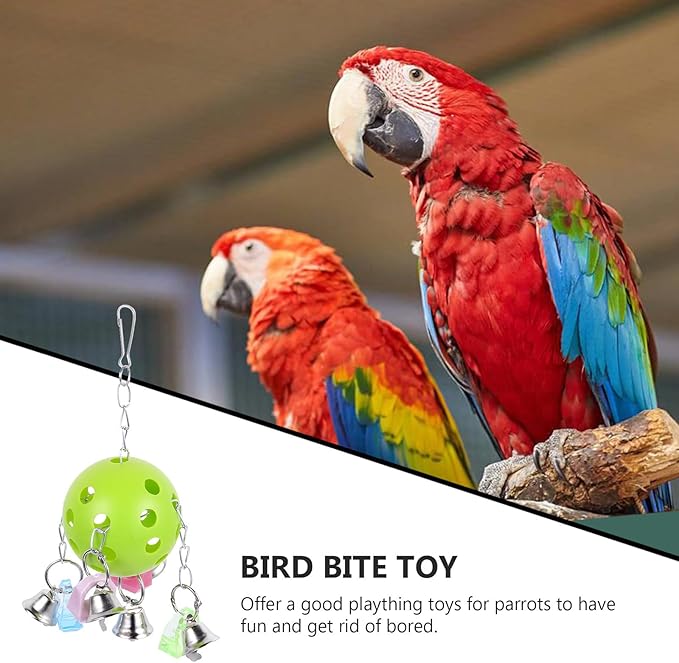 IMIKEYA Parrot Hanging Bell Colorful Bell Ball Interactive Chew for Pet Birds Cage Decoration Suitable for Parrots and Small Birds