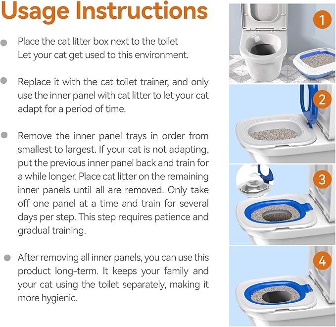 Cat Toilet Trainer Kit | Cat Potty Training Kit | Toilet Training for Cats & Cat Box(Grey)
