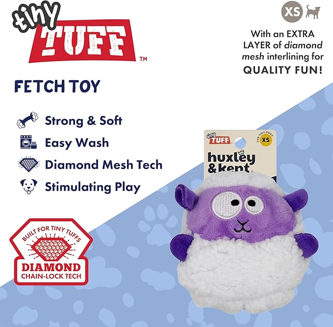 Huxley & Kent Funny Dog Toy w/Squeaker – Power Plush Squeaky Dog Toys for Small Dogs – Durable Small Stuffed Animal for Indoor Play & Fetch - Tiny Tuff Lady Baba