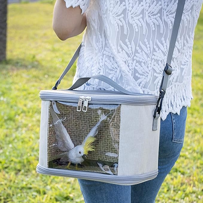 Fabric Carrier Bag for Small Animal Breathable Outgoing Bag Travel Cage Waterproof & Foldable Cage for Chinchilla Bird Cages for Cockatiels with Stand Bird Cage Accessories for Cockatiels