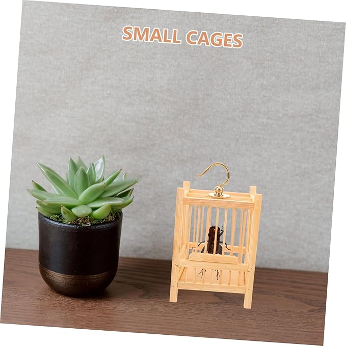 Mini Cricket Habitat Bamboo Mesh Cage Portable Storage Box for Observation