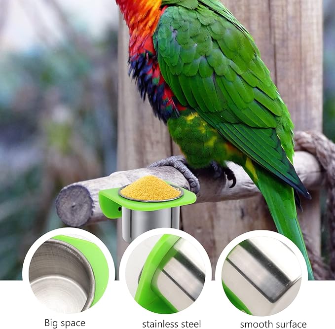 balacoo 1set Portable Parrot Food Cup Lightweight Feeder for Birds Multi-Functional Bowl for Eating Drinking for Parrots Pets Relief Tub