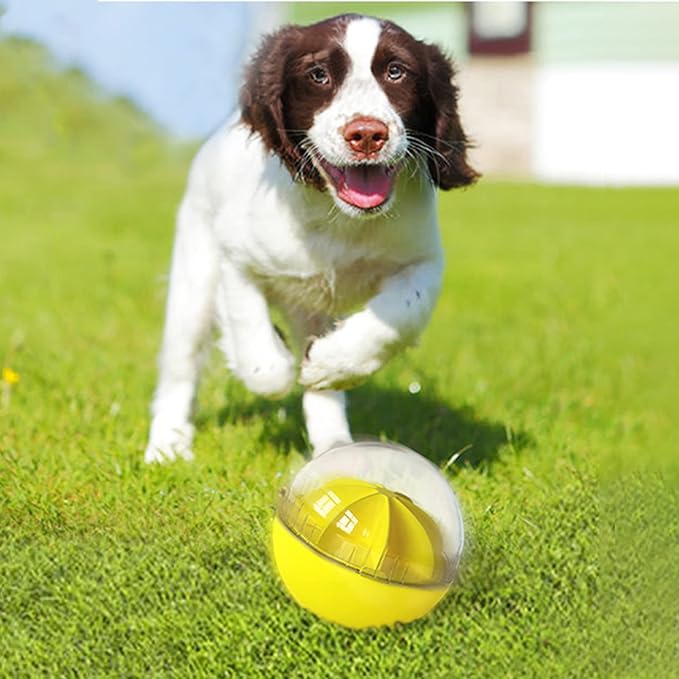 Dog Treat Ball, Dog Food Puzzle Slow Feeder Interactive Squeaky Mental Stimulation Toys, Cat Treat Dispenser Puzzle Toys Active Rolling Balls for Medium/Large Dog Breeds