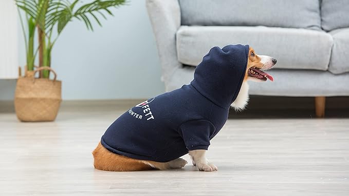 Star Wars for Pets Boba Fett Dog Hoodie with Leash Attachment Hole - Pet Outerwear for Dogs - Officially Licensed Dog Apparel & Accessories, Navy, Size Small