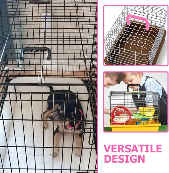Mikikit 20pcs Portable PET Cage Handle Set Detachable Thickened Plastic Handles for Birdcage and Hamster Accessories Multi-use PET Cage Lifting Tool