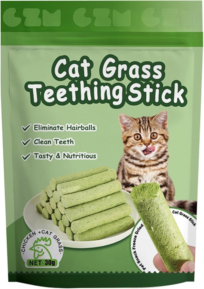 Catnips Grass Snacks for Cats Hairballs Removal Grass Teething Stick Freeze Dried Snacks CaringMolar Rod Treats