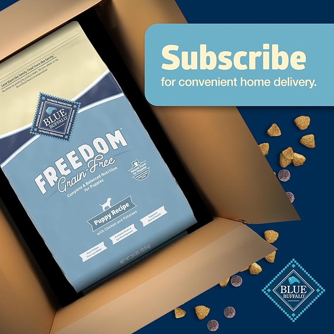 Blue Buffalo Freedom Grain-Free Puppy Dry Dog Food with DHA, Complete & Balanced Nutrition for Puppies, Made in the USA, Chicken & Potatoes, 24-lb Bag