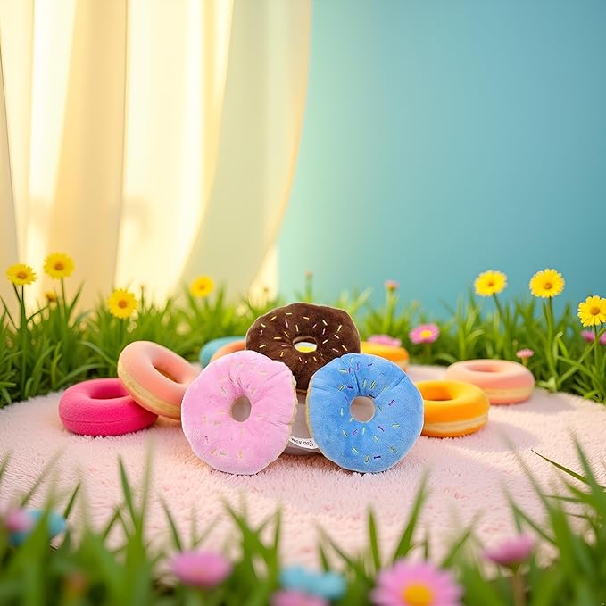 3 Pcs Colorful Pet Toy Donut-Shape Squeaky Squeaker Puppy Dog Pet Cat Kitten Sound Chews Toy Random Color Sturdy and Practical Simple and Sophisticated Design,Toys,Dog Squeak Toys