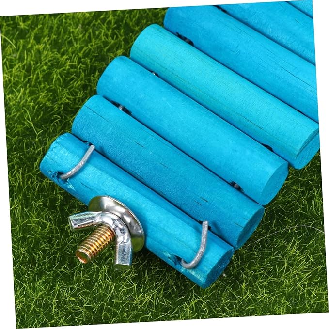 VICASKY Colorful Round Wooden Climbing Ladder for Hamsters Squirrels and Parrots 6x50cm PET Ladder Bird Cage Accessory