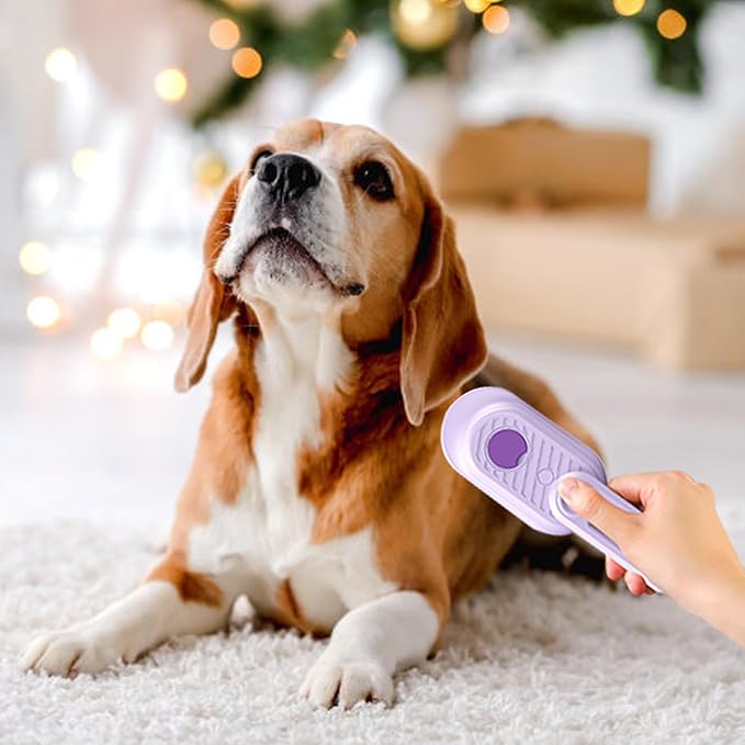 Cat Steam Brush for Shedding, 2026 New 4 in 1 Rechargeable Steam Pet Brushes for Cats & Dogs, Indoor Anti-static Pets Brush for Massage, Cleaning, Shedding & Combing Hair (Purple)