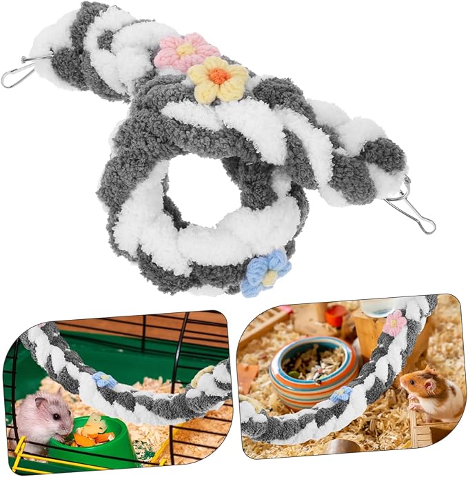YARNOW Climbing Rope Toy for Squirrel, Sugar Gliders, Rats and Ferrets - Multi-Functional Hanging Perch for Bird Cage, Encourages Activity and Enrichment