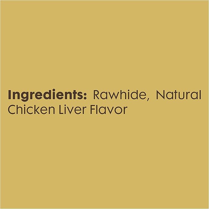 Better Belly Chicken Liver Rawhide Small Dog Bones, 10-Count