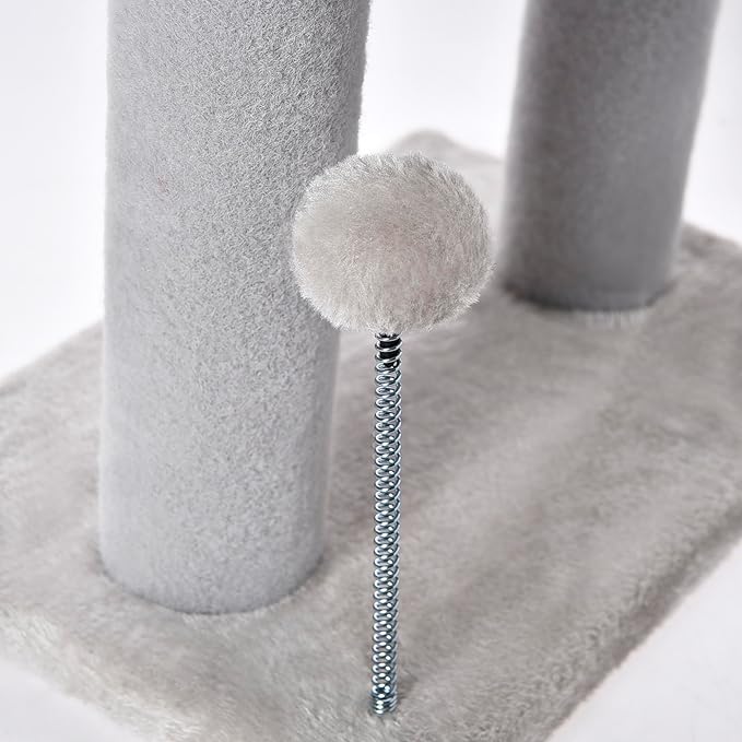 Cat Craft Scratching Post 20.5" Cat Tree with Tunnel Carpet Cat Tower Kitten Tree Cat Tree with Hanging Ball for Indoor Cat, Grey