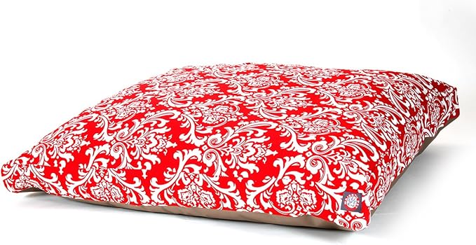 Majestic Pet Red French Rectangle Pet Bed, Quarter Large