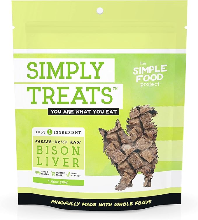 Simple Food Project The Freeze Dried Raw Cat Treats Grain Free, All Natural, with Just 1 Ingredient - Bison Liver