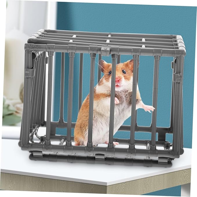 VICASKY 3pcs Miniature Cage Model for Small Animals DIY Toy Accessories Action Figure Cage Decor for Pets