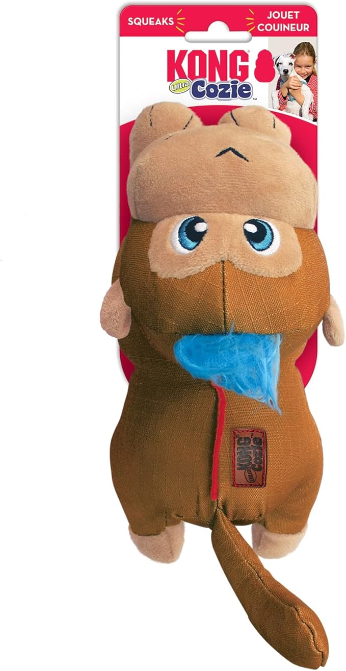 KONG Cozie Ultra Monkey Dog Toy, Medium, Brown
