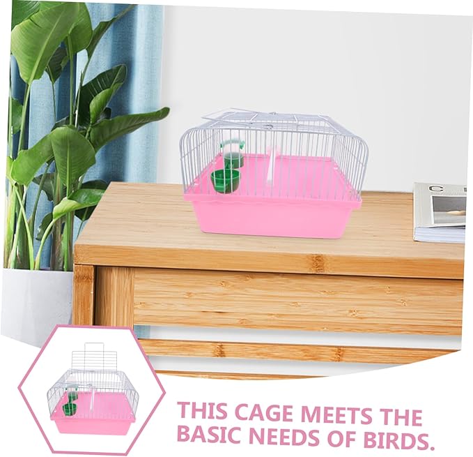 VICASKY Multifunctional Portable Bird Cage for Parrots and Cockatiels with Perch Food Box Water Dispenser Lightweight Travel Carrier for Small Pets and Lovebirds