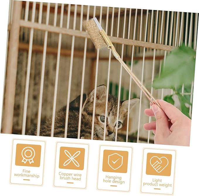 POPETPOP 1 Set Extra Long Handle Bird Cage Cleaning Brush Sturdy Wire Brush for Cage Maintenance for Bird Droppings Hard to Reach Areas for Pet Owners