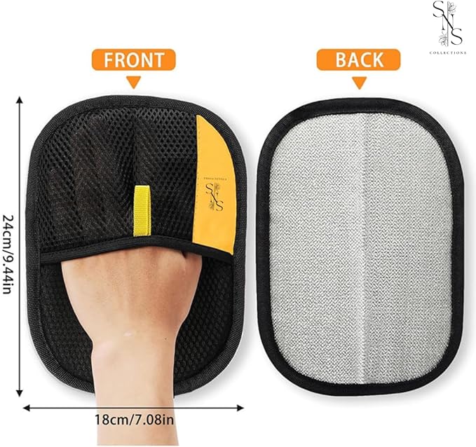 Pet Hair Removal Gloves for Dogs and Cats - Upgraded Reusable Electrostatic Grooming Glove - Easy Pet Hair Remover for Furniture - Clothing Carpet & Car Seats (1)