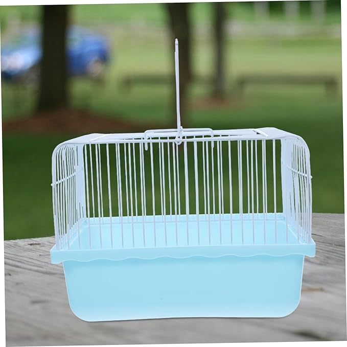 Milisten Bird Travel Cage for Small Pets Lightweight Portable Carrier for Lovebirds Parakeets Cockatiels Material Transparent Observation Window Versatile Indoor Travel Use