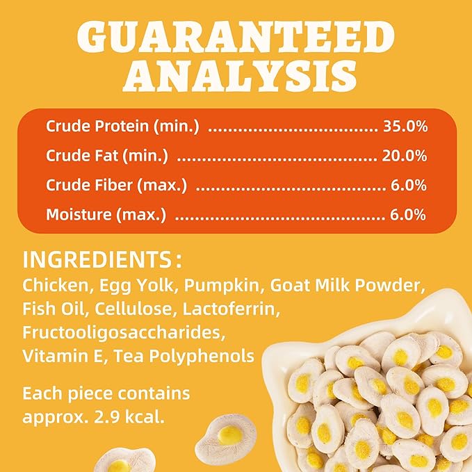 Wellix Freeze-Dried Treats for Dogs and Cats - Chicken Flavor Healthy Cat Treats 2.65oz, Mini Sunny Bites for Cat & Small Dog - Training Cat Treats for Indoor Cats - Supports Immunity&Gut Healthy