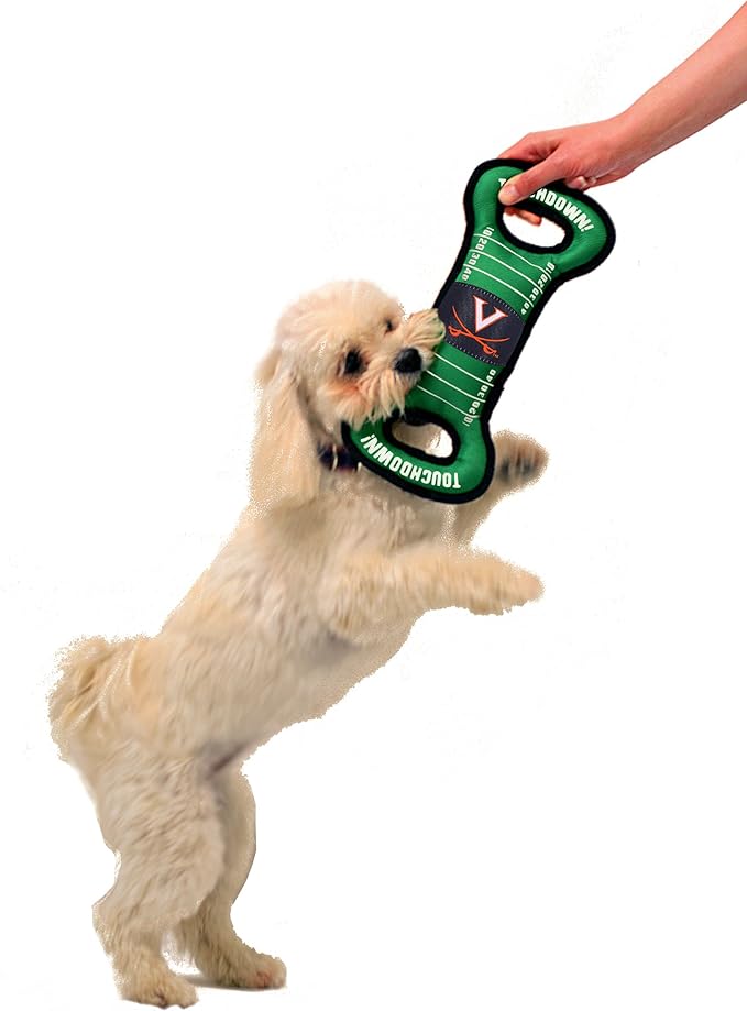 Pets First NCAA Football Field Dog Toy with Squeaker. - Virginia Cavaliers - for Tug, Toss, and Fetch. - Tough & Durable PET Toy, 1 Count (Pack of 1)