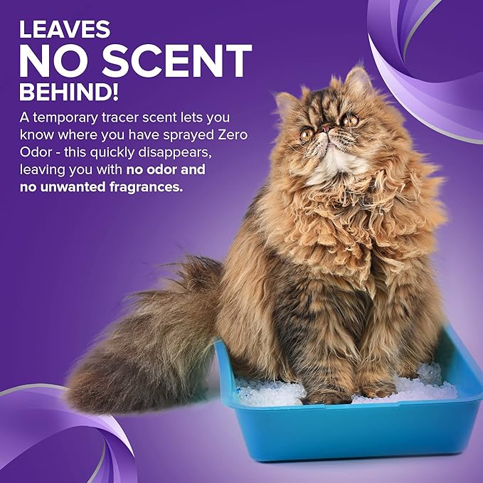 Zero Odor Litter Odor Eliminator, Cat Litter Box Deodorizer, Pet Safe Formula for All Litter Types, Refill, 64 oz