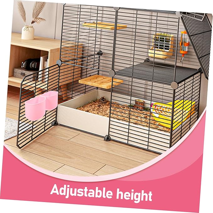 Height Pet Cage Bowl Easy Attach Dog Cat Feeder Crate Water Bowl Holder Bird Cage for Small Pets